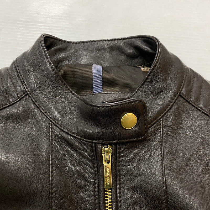 【中古品】【レディース】 COLEHAAN コールハーン RAM LEATHER RIDERSJACKET 356Z185 ラム レザー ライダースジャケット アウター 170-261019-sa-02-teih サイズ：S カラー：ブラウン 万代Net店
