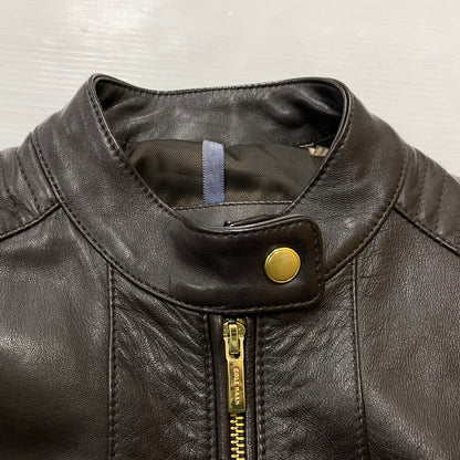 【中古品】【レディース】 COLEHAAN コールハーン RAM LEATHER RIDERSJACKET 356Z185 ラム レザー ライダースジャケット アウター 170-261019-sa-02-teih サイズ：S カラー：ブラウン 万代Net店