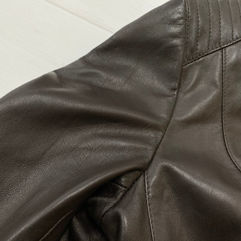 【中古品】【レディース】 COLEHAAN コールハーン RAM LEATHER RIDERSJACKET 356Z185 ラム レザー ライダースジャケット アウター 170-261019-sa-02-teih サイズ：S カラー：ブラウン 万代Net店