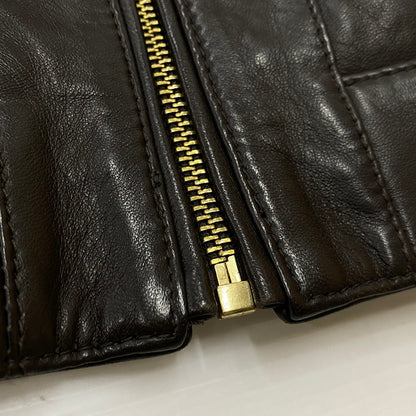 【中古品】【レディース】 COLEHAAN コールハーン RAM LEATHER RIDERSJACKET 356Z185 ラム レザー ライダースジャケット アウター 170-261019-sa-02-teih サイズ：S カラー：ブラウン 万代Net店