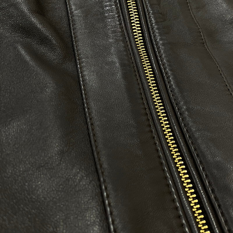 【中古品】【レディース】 COLEHAAN コールハーン RAM LEATHER RIDERSJACKET 356Z185 ラム レザー ライダースジャケット アウター 170-261019-sa-02-teih サイズ：S カラー：ブラウン 万代Net店