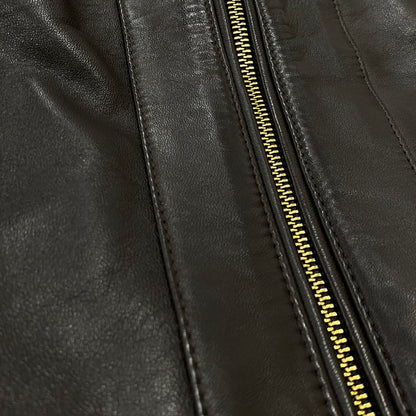 【中古品】【レディース】 COLEHAAN コールハーン RAM LEATHER RIDERSJACKET 356Z185 ラム レザー ライダースジャケット アウター 170-261019-sa-02-teih サイズ：S カラー：ブラウン 万代Net店