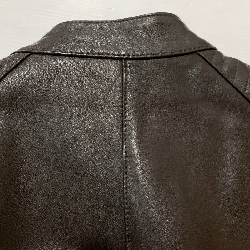 【中古品】【レディース】 COLEHAAN コールハーン RAM LEATHER RIDERSJACKET 356Z185 ラム レザー ライダースジャケット アウター 170-261019-sa-02-teih サイズ：S カラー：ブラウン 万代Net店