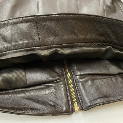 【中古品】【レディース】 COLEHAAN コールハーン RAM LEATHER RIDERSJACKET 356Z185 ラム レザー ライダースジャケット アウター 170-261019-sa-02-teih サイズ：S カラー：ブラウン 万代Net店