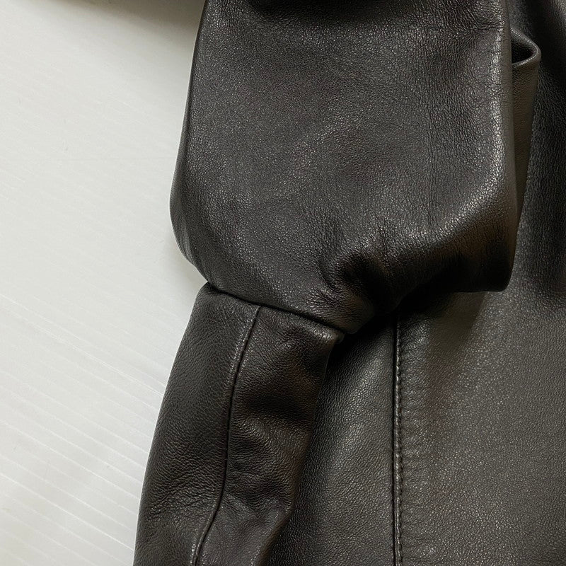 【中古品】【レディース】 COLEHAAN コールハーン RAM LEATHER RIDERSJACKET 356Z185 ラム レザー ライダースジャケット アウター 170-261019-sa-02-teih サイズ：S カラー：ブラウン 万代Net店