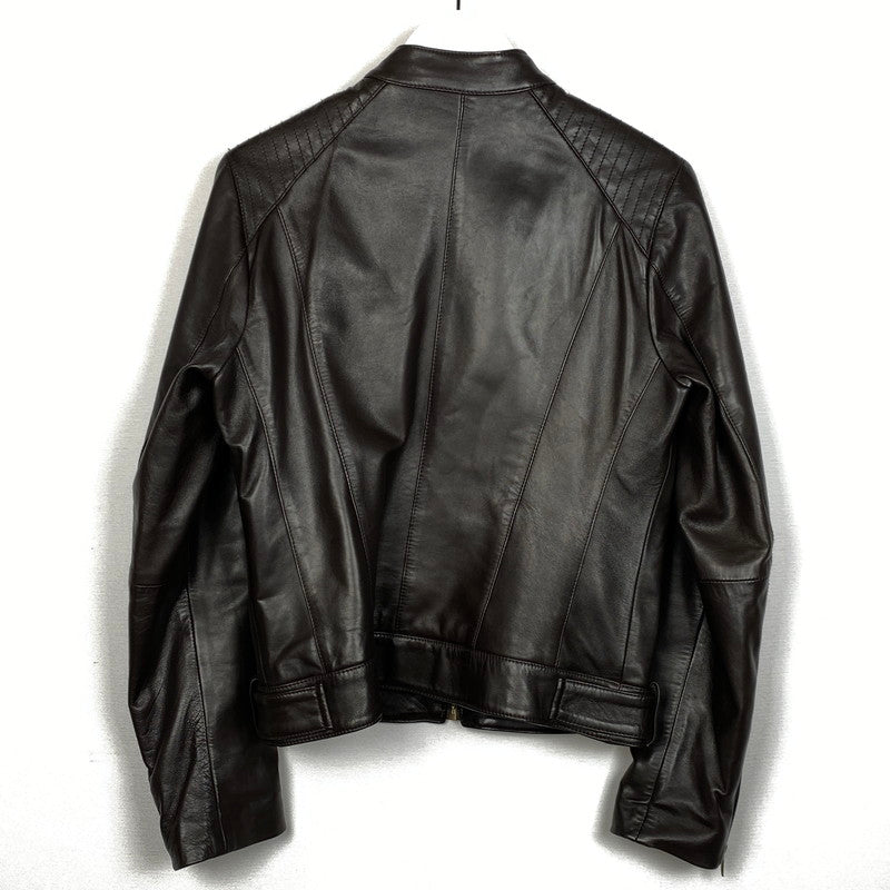【中古品】【レディース】 COLEHAAN コールハーン RAM LEATHER RIDERSJACKET 356Z185 ラム レザー ライダースジャケット アウター 170-261019-sa-02-teih サイズ：S カラー：ブラウン 万代Net店