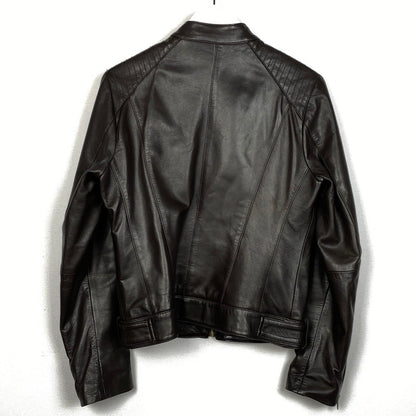 【中古品】【レディース】 COLEHAAN コールハーン RAM LEATHER RIDERSJACKET 356Z185 ラム レザー ライダースジャケット アウター 170-261019-sa-02-teih サイズ：S カラー：ブラウン 万代Net店