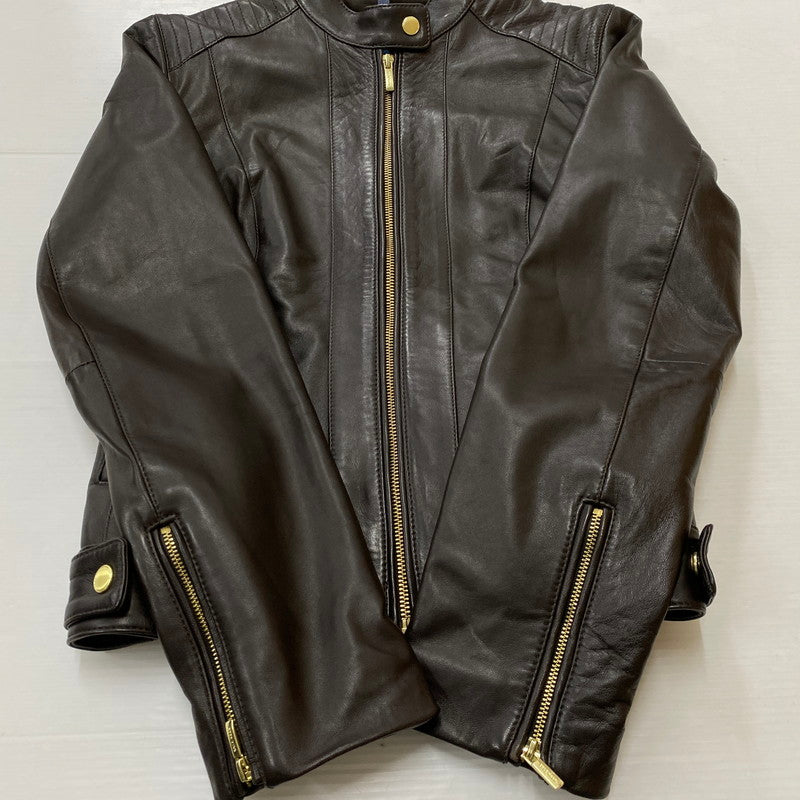 【中古品】【レディース】 COLEHAAN コールハーン RAM LEATHER RIDERSJACKET 356Z185 ラム レザー ライダースジャケット アウター 170-261019-sa-02-teih サイズ：S カラー：ブラウン 万代Net店