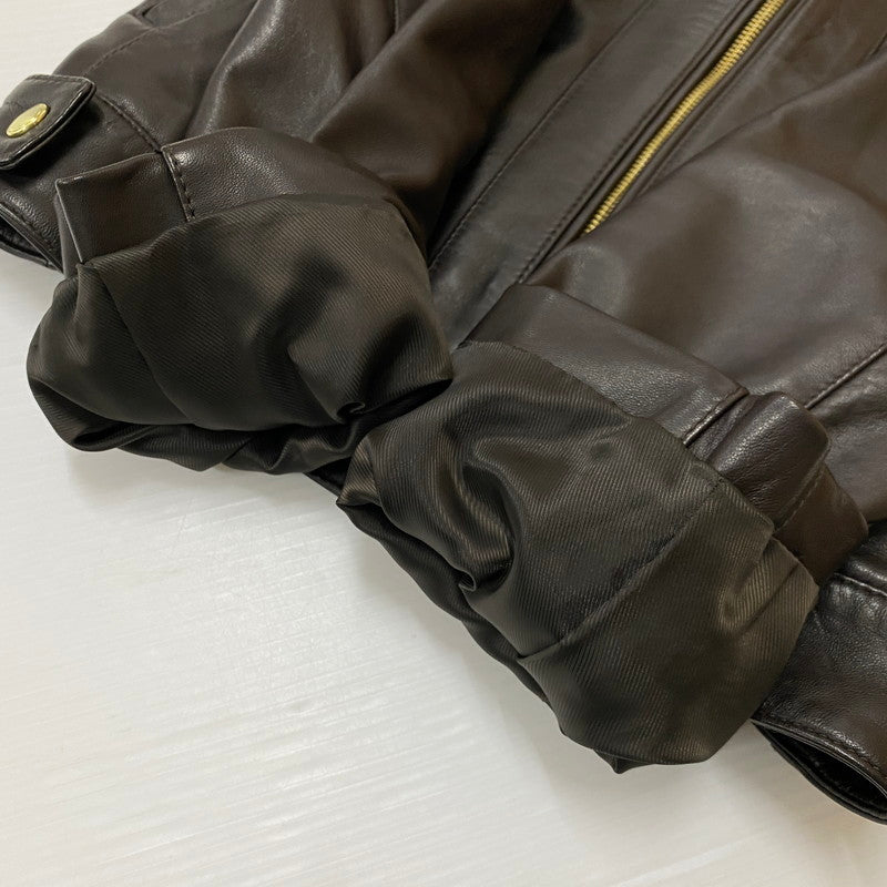 【中古品】【レディース】 COLEHAAN コールハーン RAM LEATHER RIDERSJACKET 356Z185 ラム レザー ライダースジャケット アウター 170-261019-sa-02-teih サイズ：S カラー：ブラウン 万代Net店