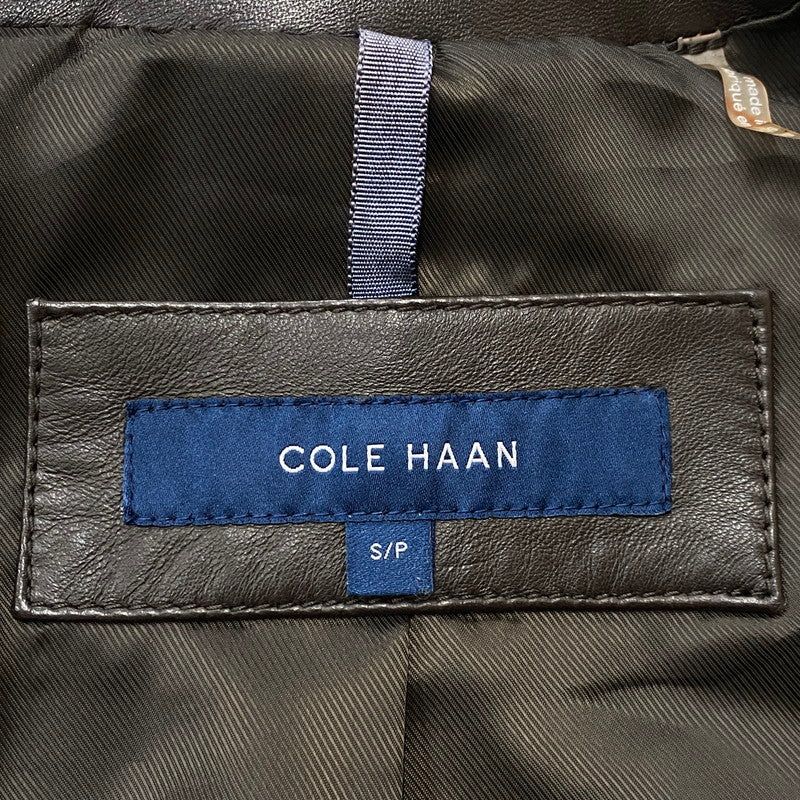 【中古品】【レディース】 COLEHAAN コールハーン RAM LEATHER RIDERSJACKET 356Z185 ラム レザー ライダースジャケット アウター 170-261019-sa-02-teih サイズ：S カラー：ブラウン 万代Net店