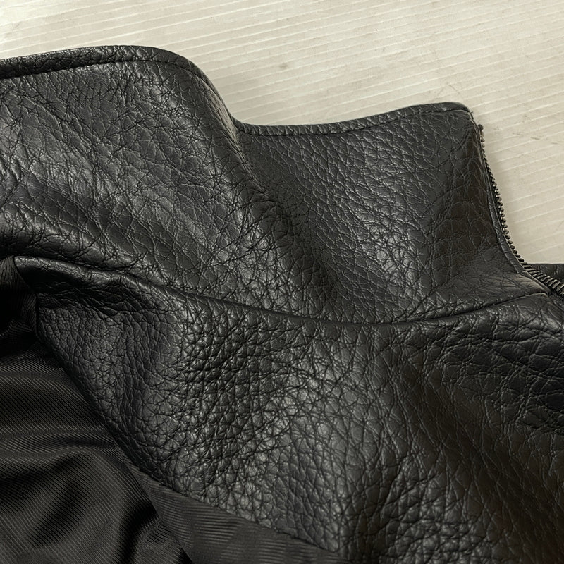 【中古品】【メンズ】 ZARA ザラ ECO LEATHER JACKET エコ レザー ジャケット アウター 147-261021-sa-03-teih サイズ：M カラー：ブラック 万代Net店