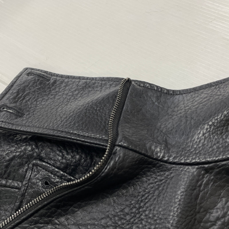 【中古品】【メンズ】 ZARA ザラ ECO LEATHER JACKET エコ レザー ジャケット アウター 147-261021-sa-03-teih サイズ：M カラー：ブラック 万代Net店