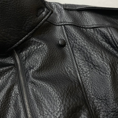 【中古品】【メンズ】 ZARA ザラ ECO LEATHER JACKET エコ レザー ジャケット アウター 147-261021-sa-03-teih サイズ：M カラー：ブラック 万代Net店