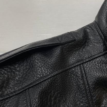 【中古品】【メンズ】 ZARA ザラ ECO LEATHER JACKET エコ レザー ジャケット アウター 147-261021-sa-03-teih サイズ：M カラー：ブラック 万代Net店