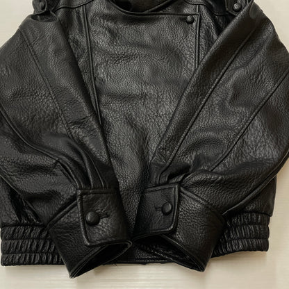 【中古品】【メンズ】 ZARA ザラ ECO LEATHER JACKET エコ レザー ジャケット アウター 147-261021-sa-03-teih サイズ：M カラー：ブラック 万代Net店