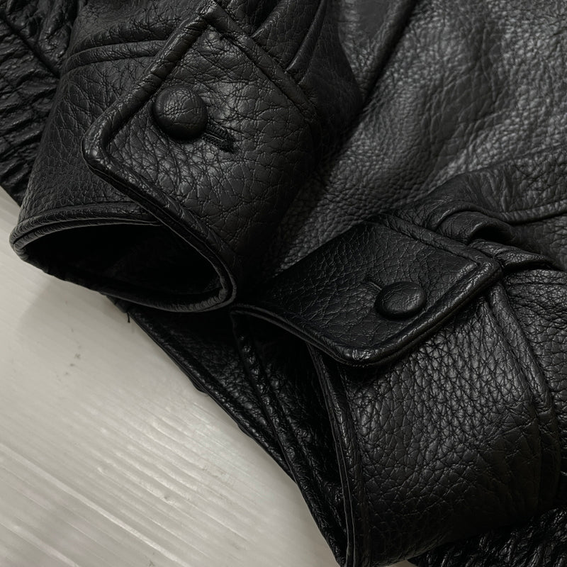 【中古品】【メンズ】 ZARA ザラ ECO LEATHER JACKET エコ レザー ジャケット アウター 147-261021-sa-03-teih サイズ：M カラー：ブラック 万代Net店
