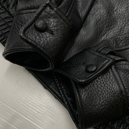【中古品】【メンズ】 ZARA ザラ ECO LEATHER JACKET エコ レザー ジャケット アウター 147-261021-sa-03-teih サイズ：M カラー：ブラック 万代Net店