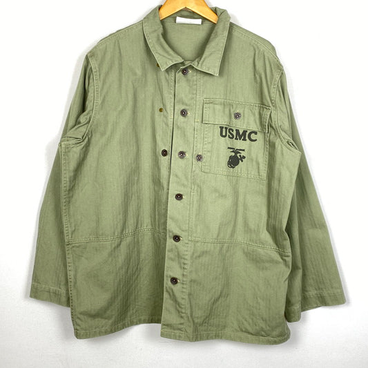 【中古品】【メンズ】 WAIPER ワイパー 40’s U.S.M.C. P-44 HBT WP1056 UTILITY JACKET 40年代 アメリカ海兵 1944年 ユーティリティ ジャケット アウター 145-261019-sa-12-teih サイズ：42 カラー：カーキ 万代Net店