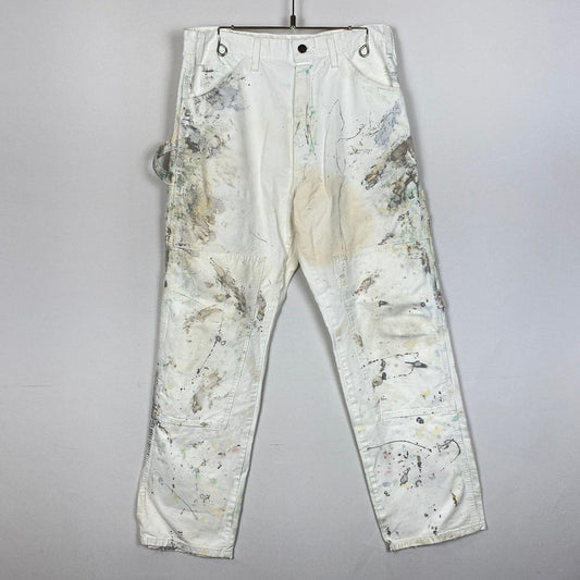 【現状渡し品】【メンズ】 DICKIES ディッキーズ PAINTERS DOUBLE KNEE UTILITY PANTS ペインターズ ダブルニー ユーティリティー パンツ ボトムス 156-261019-sa-16-teih サイズ：34×32 カラー：ホワイト 万代Net店