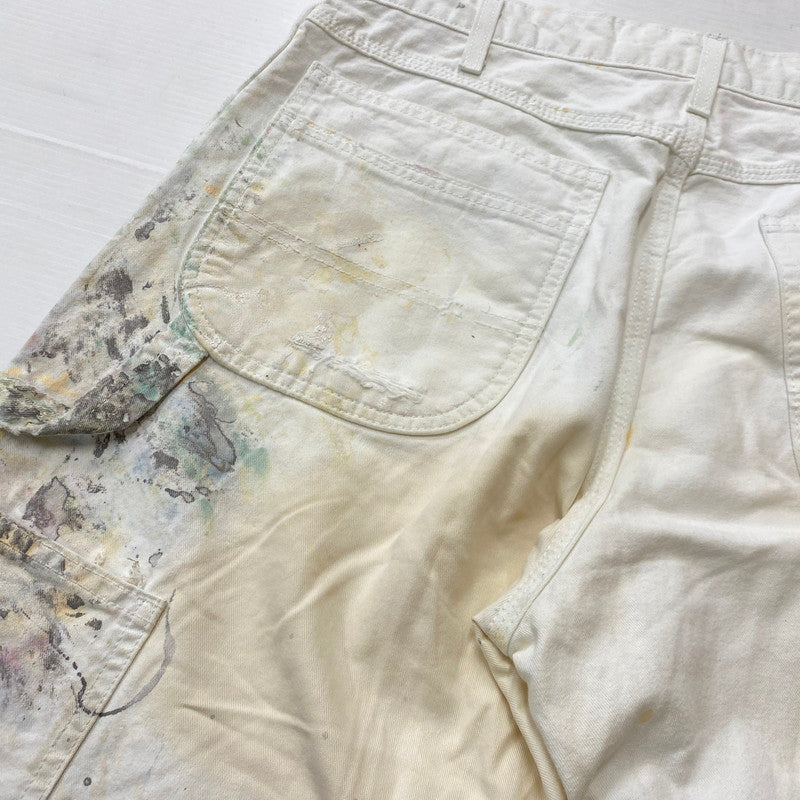 【現状渡し品】【メンズ】 DICKIES ディッキーズ PAINTERS DOUBLE KNEE UTILITY PANTS ペインターズ ダブルニー ユーティリティー パンツ ボトムス 156-261019-sa-16-teih サイズ：34×32 カラー：ホワイト 万代Net店