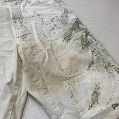 【現状渡し品】【メンズ】 DICKIES ディッキーズ PAINTERS DOUBLE KNEE UTILITY PANTS ペインターズ ダブルニー ユーティリティー パンツ ボトムス 156-261019-sa-16-teih サイズ：34×32 カラー：ホワイト 万代Net店