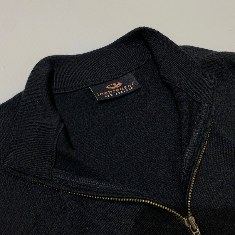【中古品】【メンズ】 icebreaker アイスブレーカー HALF ZIP SWEATER ハーフジップセーター トップス ニット 145-261028-ss-04-teih サイズ：L カラー：ブラック 万代Net店