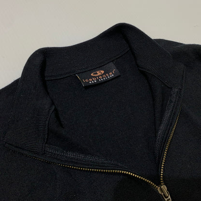 【中古品】【メンズ】 icebreaker アイスブレーカー HALF ZIP SWEATER ハーフジップセーター トップス ニット 145-261028-ss-04-teih サイズ：L カラー：ブラック 万代Net店
