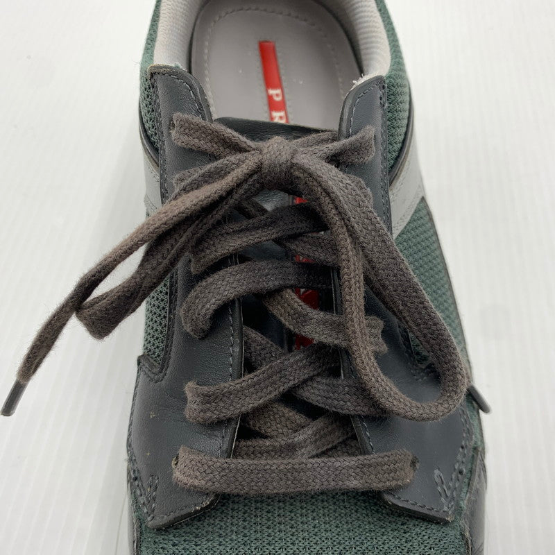【中古品】【メンズ】 PRADA プラダ LEATHER SNEAKERS 4E2816 レザー スニーカー 靴 プラダスポーツ シューズ 162-261023-ko-03-teih サイズ：7 カラー：グリーン系 万代Net店