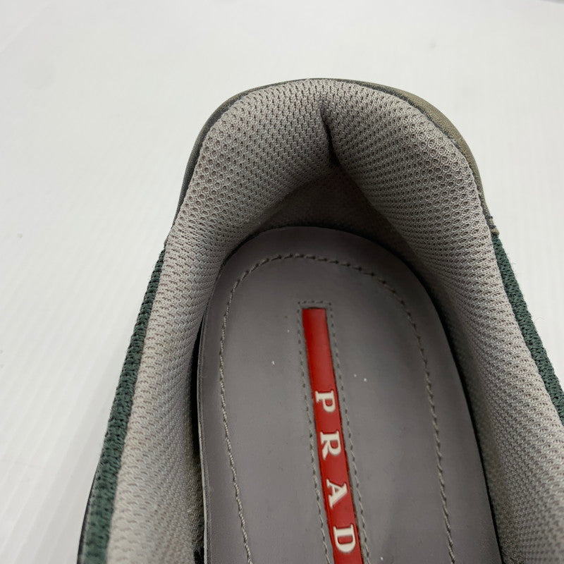 【中古品】【メンズ】 PRADA プラダ LEATHER SNEAKERS 4E2816 レザー スニーカー 靴 プラダスポーツ シューズ 162-261023-ko-03-teih サイズ：7 カラー：グリーン系 万代Net店