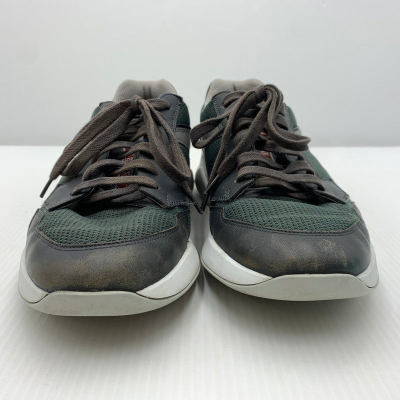 【中古品】【メンズ】 PRADA プラダ LEATHER SNEAKERS 4E2816 レザー スニーカー 靴 プラダスポーツ シューズ 162-261023-ko-03-teih サイズ：7 カラー：グリーン系 万代Net店