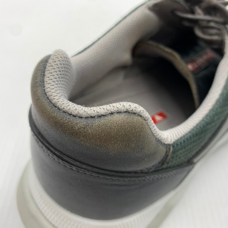 【中古品】【メンズ】 PRADA プラダ LEATHER SNEAKERS 4E2816 レザー スニーカー 靴 プラダスポーツ シューズ 162-261023-ko-03-teih サイズ：7 カラー：グリーン系 万代Net店