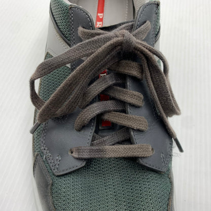【中古品】【メンズ】 PRADA プラダ LEATHER SNEAKERS 4E2816 レザー スニーカー 靴 プラダスポーツ シューズ 162-261023-ko-03-teih サイズ：7 カラー：グリーン系 万代Net店
