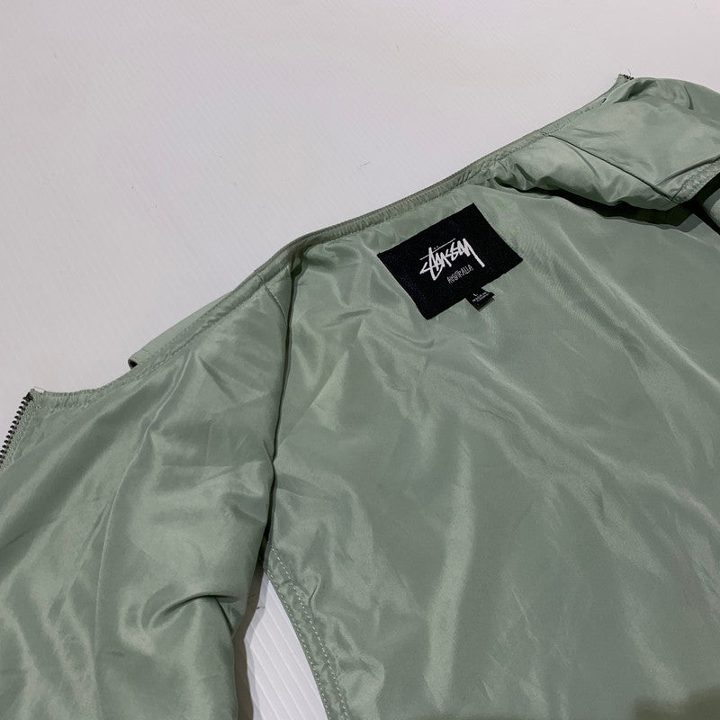 【中古品】【メンズ】 Stussy ステューシー DIAMOND QUILTED VEST ダイヤモンド キルティングベスト アウター ダウンベスト 142-261028-ss-01-teih サイズ：L カラー：ライトグリーン 万代Net店