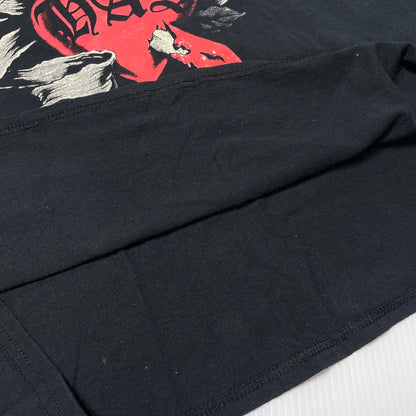 【中古品】【メンズ】 HIDE&SEEK ハイドアンドシーク LONG SLEEVE PRINT TEE ロングスリーブ プリント Tシャツ 長袖 トップス 145-261020-yo-02-teih サイズ：XXL カラー：ブラック 万代Net店