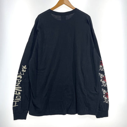 【中古品】【メンズ】 HIDE&SEEK ハイドアンドシーク LONG SLEEVE PRINT TEE ロングスリーブ プリント Tシャツ 長袖 トップス 145-261020-yo-02-teih サイズ：XXL カラー：ブラック 万代Net店