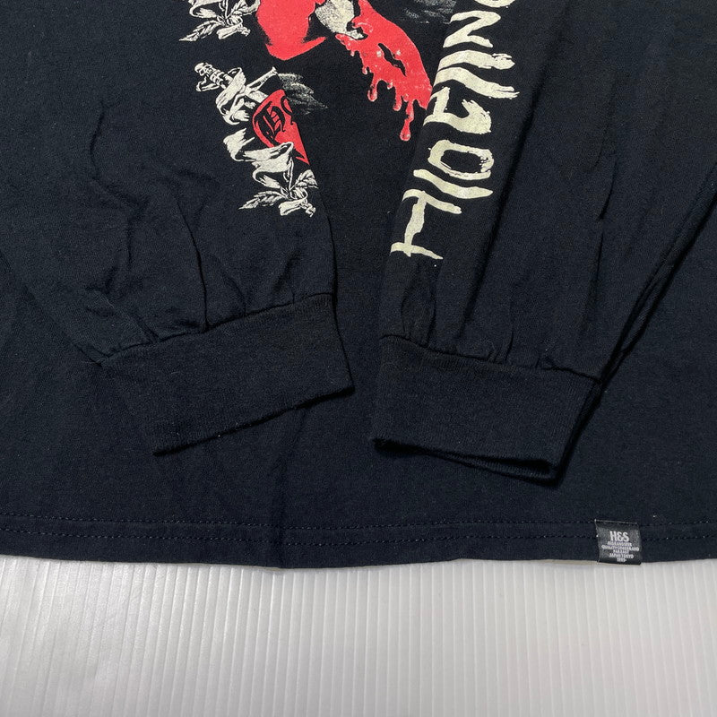 【中古品】【メンズ】 HIDE&SEEK ハイドアンドシーク LONG SLEEVE PRINT TEE ロングスリーブ プリント Tシャツ 長袖 トップス 145-261020-yo-02-teih サイズ：XXL カラー：ブラック 万代Net店