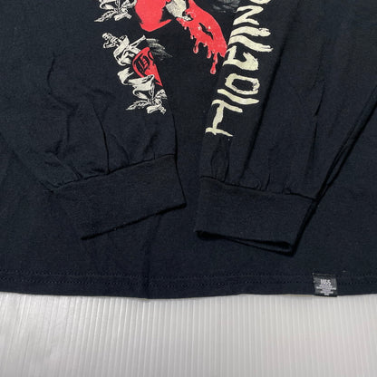 【中古品】【メンズ】 HIDE&SEEK ハイドアンドシーク LONG SLEEVE PRINT TEE ロングスリーブ プリント Tシャツ 長袖 トップス 145-261020-yo-02-teih サイズ：XXL カラー：ブラック 万代Net店