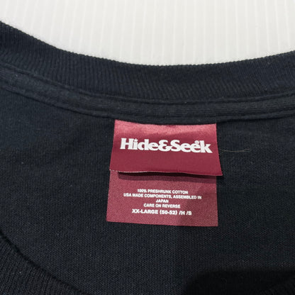 【中古品】【メンズ】 HIDE&SEEK ハイドアンドシーク LONG SLEEVE PRINT TEE ロングスリーブ プリント Tシャツ 長袖 トップス 145-261020-yo-02-teih サイズ：XXL カラー：ブラック 万代Net店