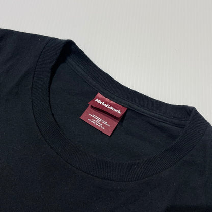 【中古品】【メンズ】 HIDE&SEEK ハイドアンドシーク LONG SLEEVE PRINT TEE ロングスリーブ プリント Tシャツ 長袖 トップス 145-261020-yo-02-teih サイズ：XXL カラー：ブラック 万代Net店