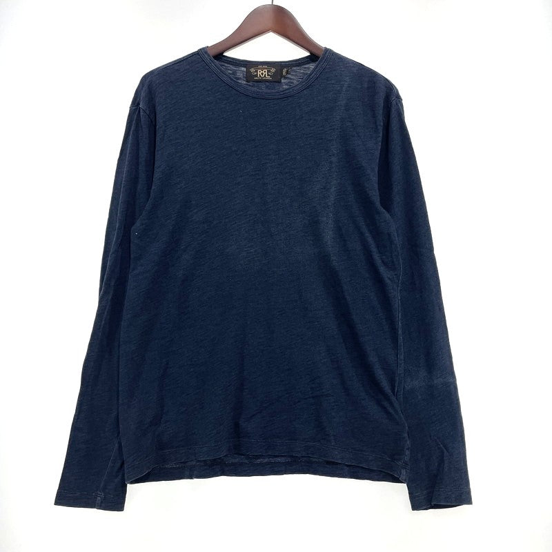 【中古品】【メンズ】 RRL ダブルアールエル INDIGO DYE COTTON L/S TEE インディゴ ダイ コットン ロングスリーブ Tシャツ 長袖 トップス 145-261020-yo-05-teih サイズ：S カラー：インディゴ 万代Net店