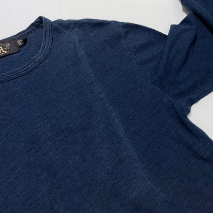 【中古品】【メンズ】 RRL ダブルアールエル INDIGO DYE COTTON L/S TEE インディゴ ダイ コットン ロングスリーブ Tシャツ 長袖 トップス 145-261020-yo-05-teih サイズ：S カラー：インディゴ 万代Net店