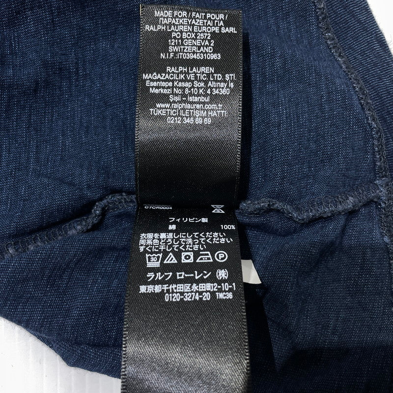 【中古品】【メンズ】 RRL ダブルアールエル INDIGO DYE COTTON L/S TEE インディゴ ダイ コットン ロングスリーブ Tシャツ 長袖 トップス 145-261020-yo-05-teih サイズ：S カラー：インディゴ 万代Net店