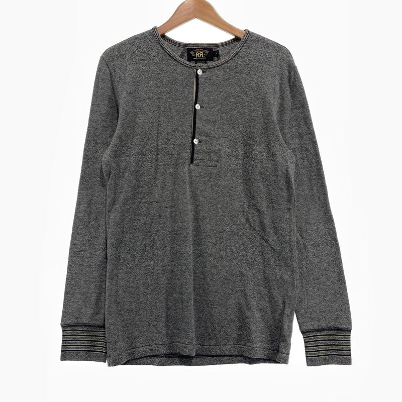 【中古品】【メンズ】 RRL ダブルアールエル HENLEY NECK COTTON KNIT L/S TEE 3775279 ヘンリーネック コットン ニット ロングスリーブ Tシャツ 長袖 トップス 145-261020-yo-04-teih サイズ：S カラー：グレー 万代Net店
