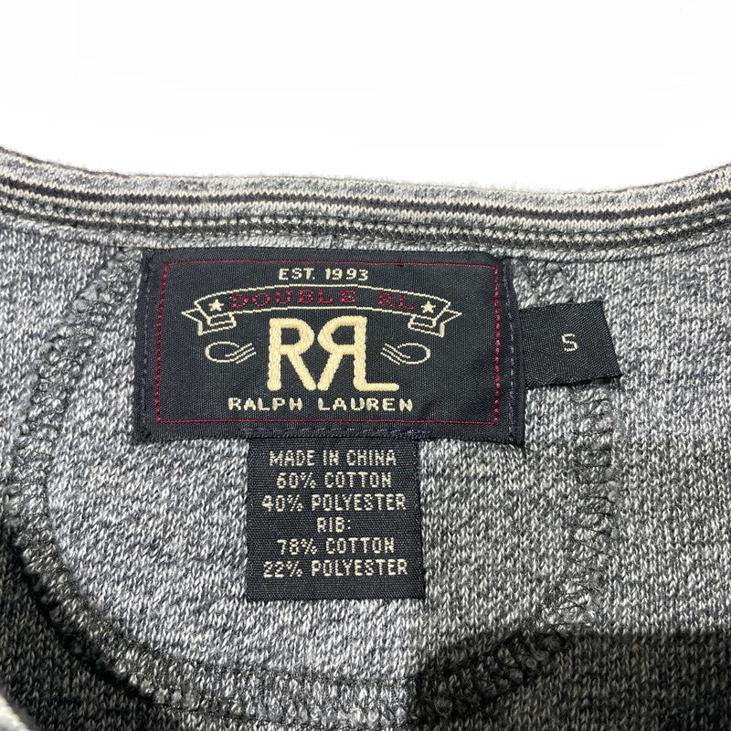 【中古品】【メンズ】 RRL ダブルアールエル HENLEY NECK COTTON KNIT L/S TEE 3775279 ヘンリーネック コットン ニット ロングスリーブ Tシャツ 長袖 トップス 145-261020-yo-04-teih サイズ：S カラー：グレー 万代Net店