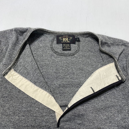 【中古品】【メンズ】 RRL ダブルアールエル HENLEY NECK COTTON KNIT L/S TEE 3775279 ヘンリーネック コットン ニット ロングスリーブ Tシャツ 長袖 トップス 145-261020-yo-04-teih サイズ：S カラー：グレー 万代Net店