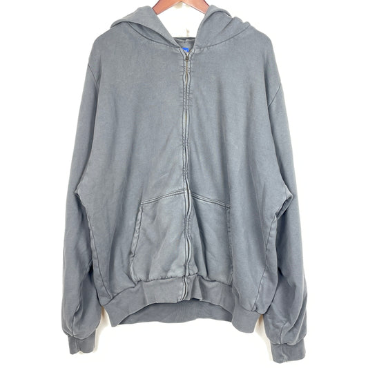 【中古品】【メンズ】 YZY イージー × GAP ギャップ 別注コラボ DOUBLEFACE ZIP UP SWEAT 537322-00-1 ダブル フェイス ジップ アップ 長袖 トップス フルジップアップパーカー 141-261021-sa-23-teih サイズ：XXL カラー：グレー 万代Net店