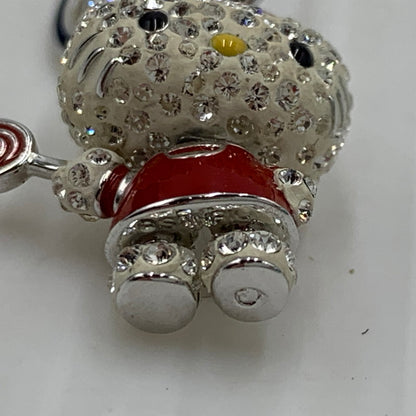 【中古品】【レディース】 SWAROVSKI スワロフスキー × HELLO KITTY ハローキティ 別注 コラボ LOLLIPOP EARRINGS ロリポップ イヤリング ピアス アクセサリー ラインストーン 192-261023-ko-09-teih カラー：ホワイト/レッド 万代Net店