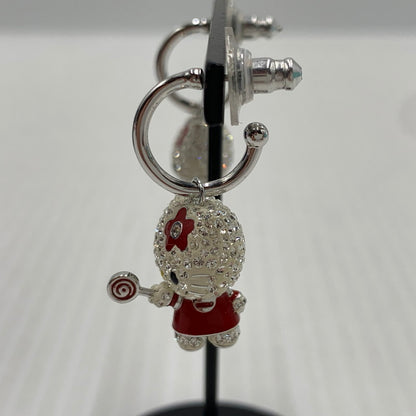 【中古品】【レディース】 SWAROVSKI スワロフスキー × HELLO KITTY ハローキティ 別注 コラボ LOLLIPOP EARRINGS ロリポップ イヤリング ピアス アクセサリー ラインストーン 192-261023-ko-09-teih カラー：ホワイト/レッド 万代Net店