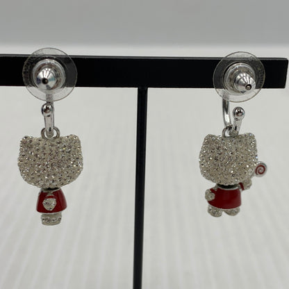 【中古品】【レディース】 SWAROVSKI スワロフスキー × HELLO KITTY ハローキティ 別注 コラボ LOLLIPOP EARRINGS ロリポップ イヤリング ピアス アクセサリー ラインストーン 192-261023-ko-09-teih カラー：ホワイト/レッド 万代Net店