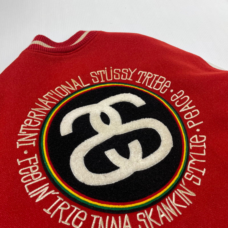 【中古品】【メンズ】 STUSSY ステューシー 08 I.S.T INTERNATIONAL TRIBE VARSITY JACKET インターナショナル トライブ バーシティージャケット アウター スタジャン 142-261020-yo-11-teih サイズ：XL カラー：レッド/ホワイト 万代Net店